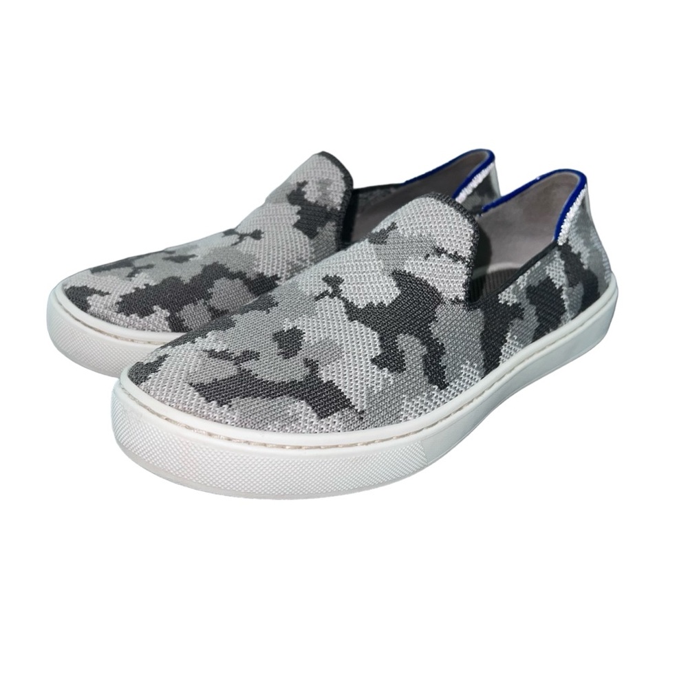 Rothy’s Kids Grey Camo Knit Slip On Sneakers - Size 3